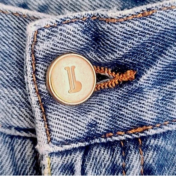 Pilcro and the Letterpress Tilde Blue Distressed Cotton Denim Pants - Size 27 - Picture 10 of 12